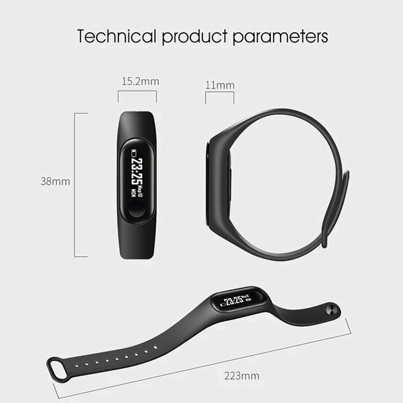 M3L сенсорный экран Смарт браслет со съемным ремешком и скрытым usb портом для