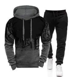 Ensemble pull à capuche et pantalon pour homme, vêtements de sport décontractés, 2 pièces, printemps, taille M 3XL 