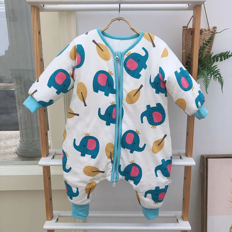 New Winter Girls Jumpsuits Cartoon Animal Boys Overalls Cotton Baby Rompers Thicken Warm Children Sleepwear For Kids 1-4 Years