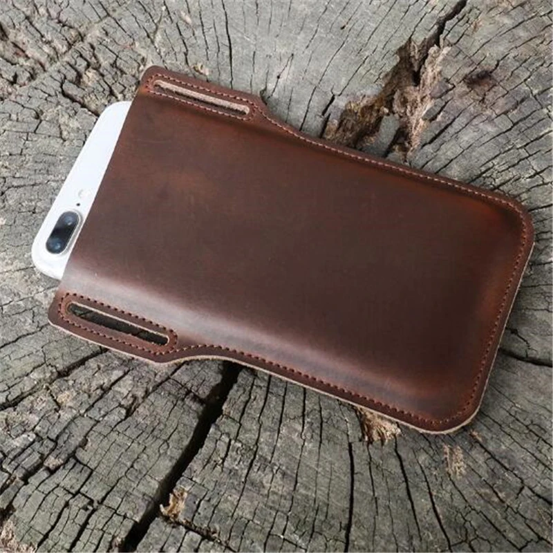 Men Cellphone Loop Holster Case Belt Waist Bag Props Leather Purse Phone Wallet Outdoor Portable Phone Belt Bag 5