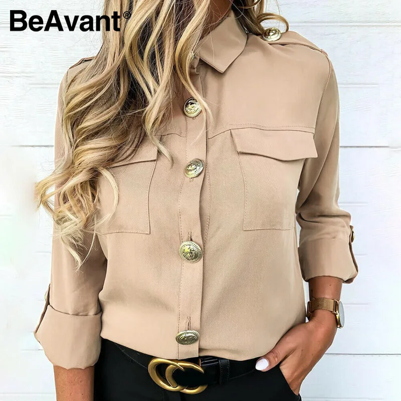 

BeAvant new long sleeve casual women blouse shirts spring summer buttons fashion tops blouses female elegant blusa plus size
