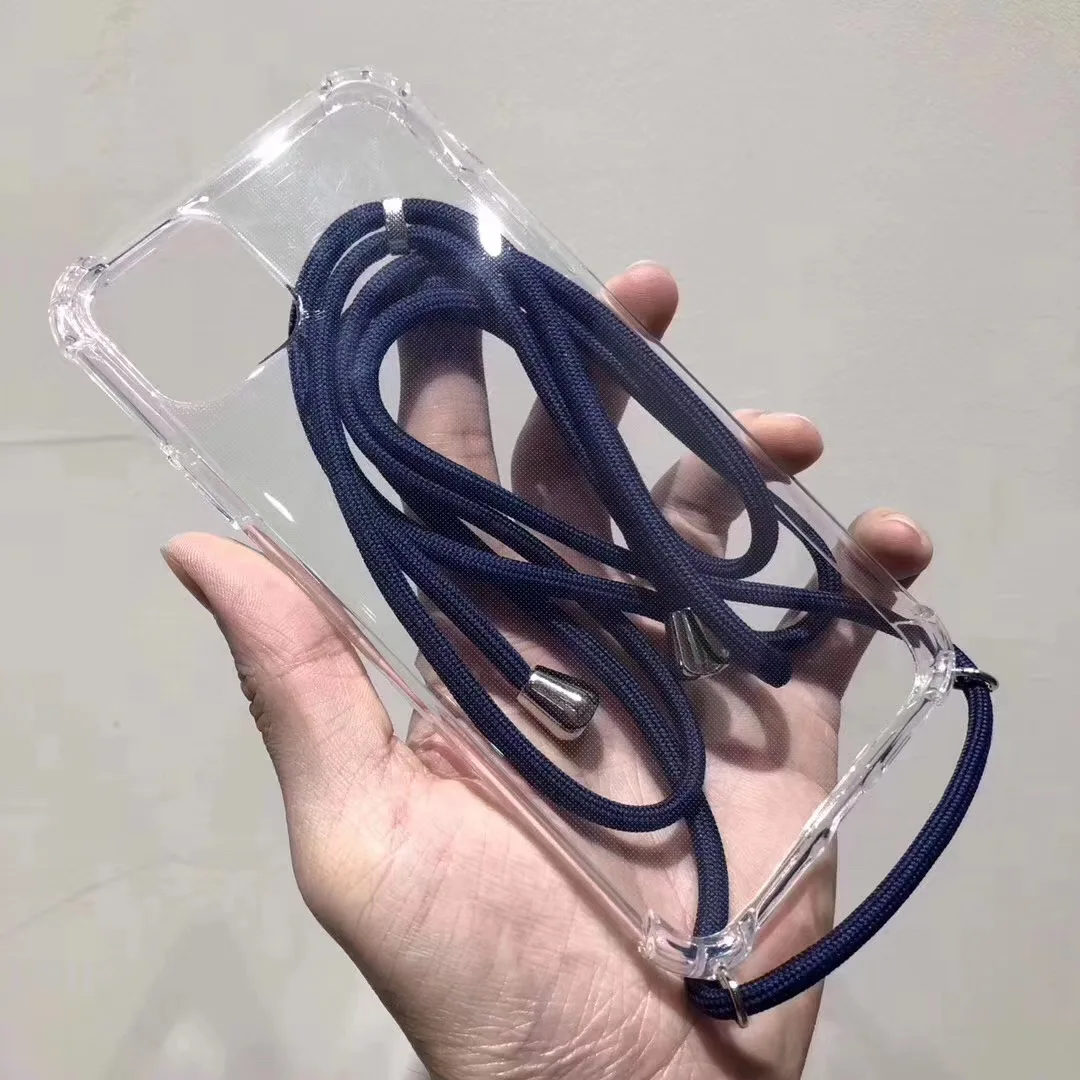 Чехол-цепочка для Apple iPhone 11 Pro Max X/XS/XR/XS Max 7 8 6 6s Plus, мягкий чехол из ТПУ, прозрачный силиконовый чехол с ожерельем