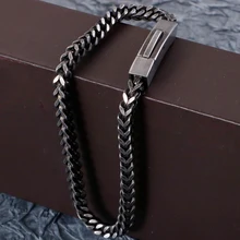 Ретро 316L браслет из нержавеющей стали для мужчин 4 мм толщиной мужские s Киль цепи браслеты мужской Байкер ювелирные изделия аксессуары дропшиппинг