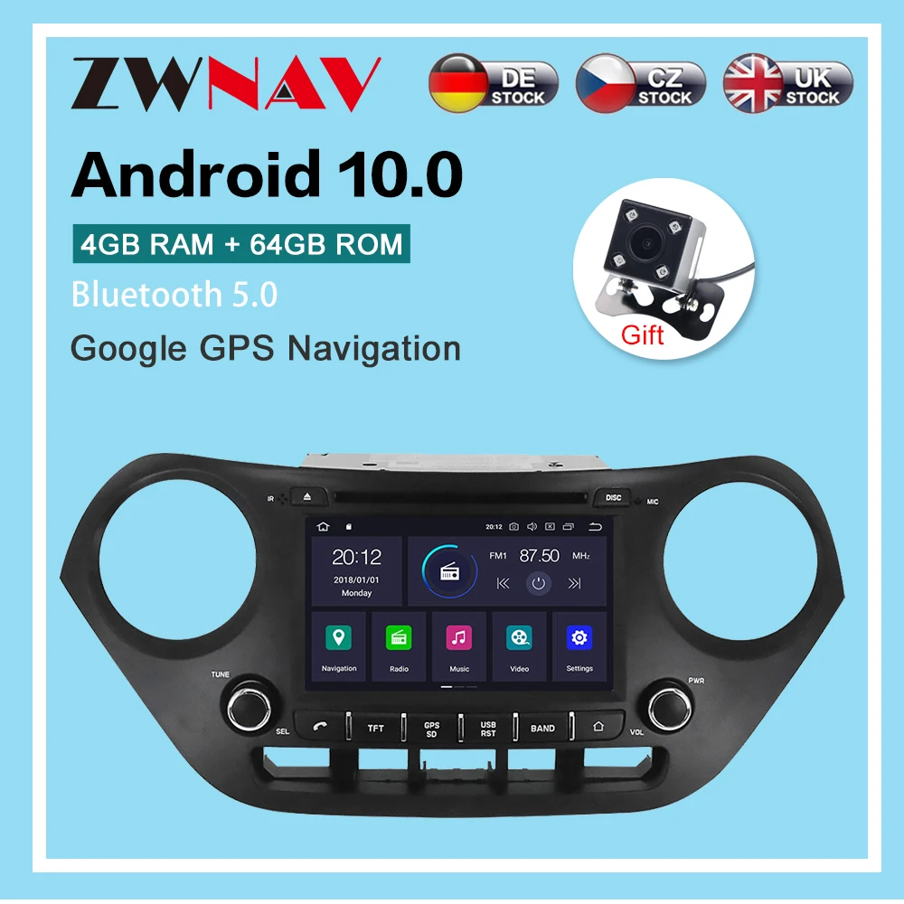 

DSP Android 10.0 4G 64GB DVD Player For Hyundai I10 2013+ Car Radio Accessories GPS Navigation Multimedia Player Head Unit IPS
