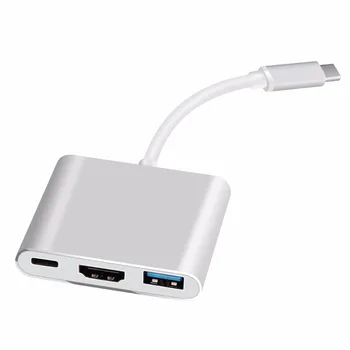 

Type C USB 3.1 to USB-C 4K HDMI USB 3.0 Adapter Cable 3 in 1 Hub For IPhone X IPhone 8 7 7 Plus 6S for IPad Series Macbook Pro