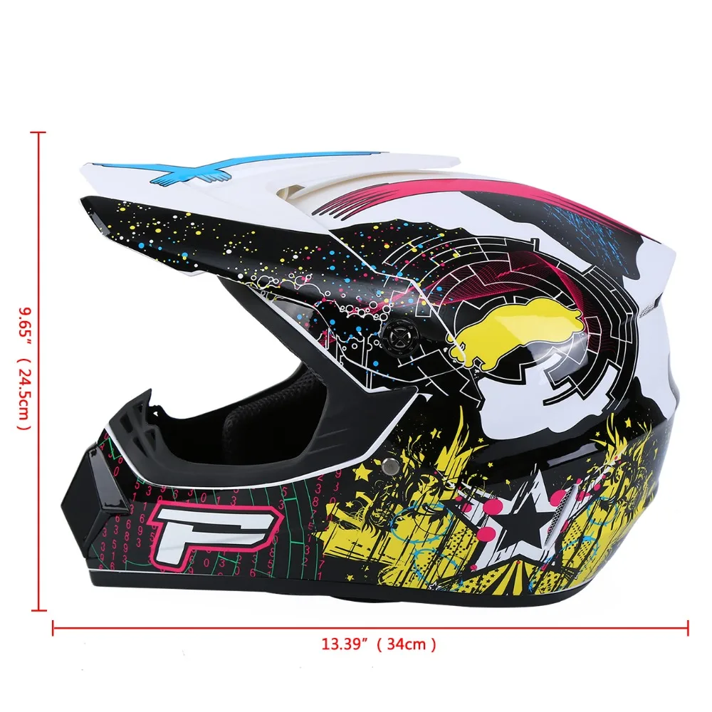 Motorcycle Helmet Professional Racing Motocross Off-Road Helmet With Cross Glasses casque moto Motorbike Full Face Helmet Black