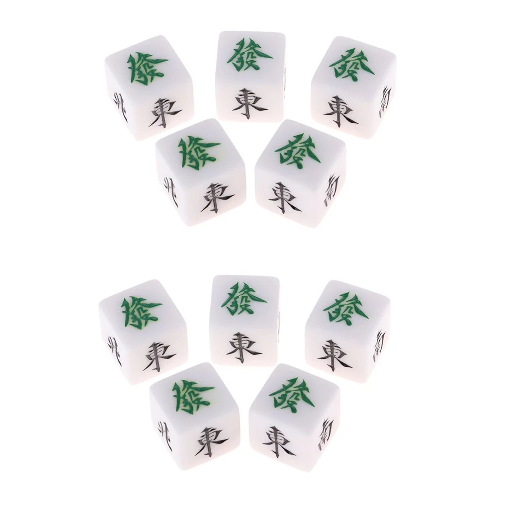 10 Pieces Mahjong Dice South Northeast West Wind Mahjong Games for Casino Games