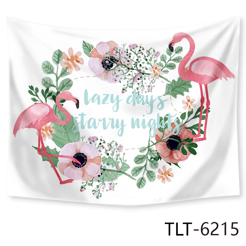 TLT6215 Flamingo Tapestry Wall Hanging Hippie Macrame Swimming Mat Home Decor Beach Towel Decor Livingroom 130CM*150CM/150CM*200CM - Цвет: TLT6215