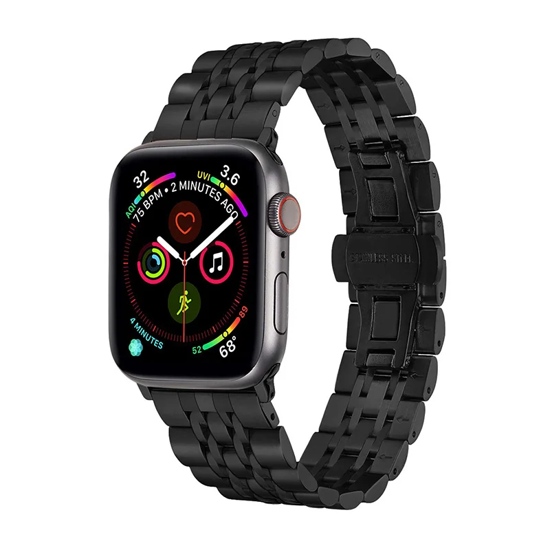 Металлический ремешок для часов из нержавеющей стали для Apple Watch 4 44мм 40мм Браслет ремешок Смотреть серию 1 2 3 Сменный ремень 38мм 42мм для женщин мужчин