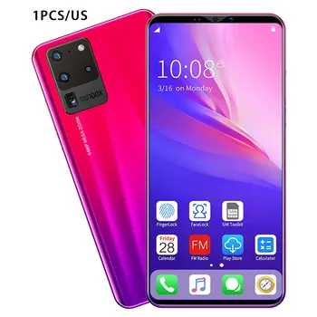 

S20 Pro Smartphone 5.8 Inch Screen Smartphone 512M+4G Android Smartphone 3D Glass Plated Back Cover Red