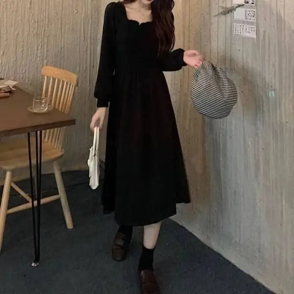 Plus Size Dress Women Solid Slim Trendy Spring Simple Korean Style Elegant Casual Soft Side-slit Ladies Fashion All-match Party t shirt dress