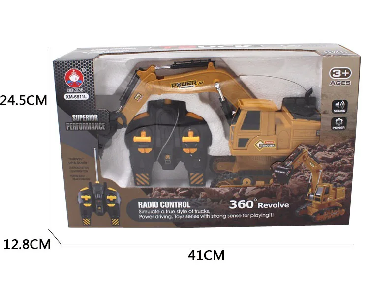 Gift box RC экскаватор 10 каналов дистанционного управления моделирование инженерного транспортного средства грузовик для мальчиков подарок автомобиль трактор Brinquedos подарки для детей - Цвет: Gift box
