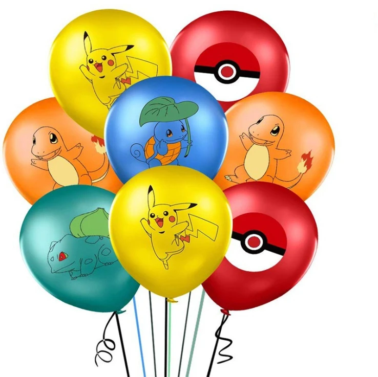5pcs Pokemon Pikachu Birthday Party Foil Balloons Cartoon Go Home Decoration