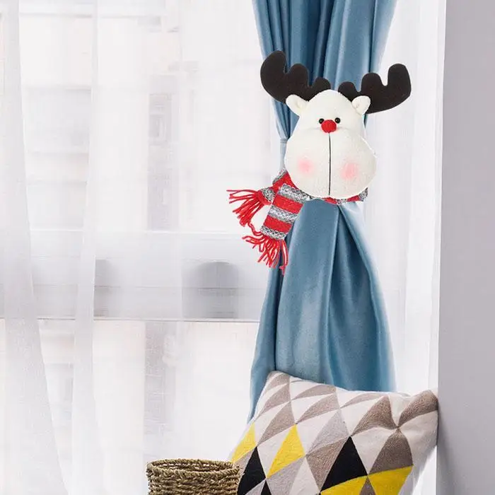 Christmas Cartoon Doll Curtain Buckle Home Window Decorative Accessories Navidad Ornaments for Home Decoration