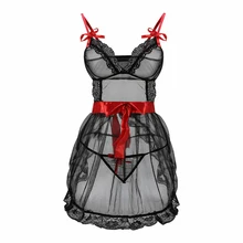 Новинка, M-3XL, кружевное сексуальное нижнее белье, Черное женское нижнее белье, сексуальное эротическое платье+ стринги, комплект нижнего белья размера плюс, ночное белье