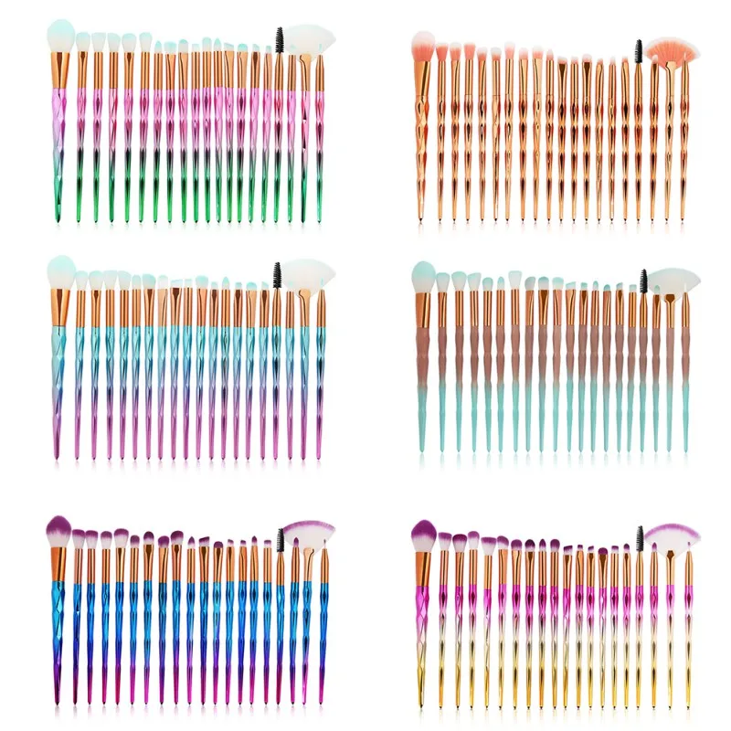New20Pcs набор кистей для макияжа/Набор Профессиональный тональный порошок консилеры тени для век Макияж Кисти косметические инструменты для красоты