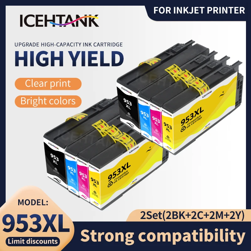 

Icehtank For HP 953XL 953 XL For HP953 Replacement Ink Cartridge For HP Officejet Pro 7740 8210 8710 8720 8725 8740