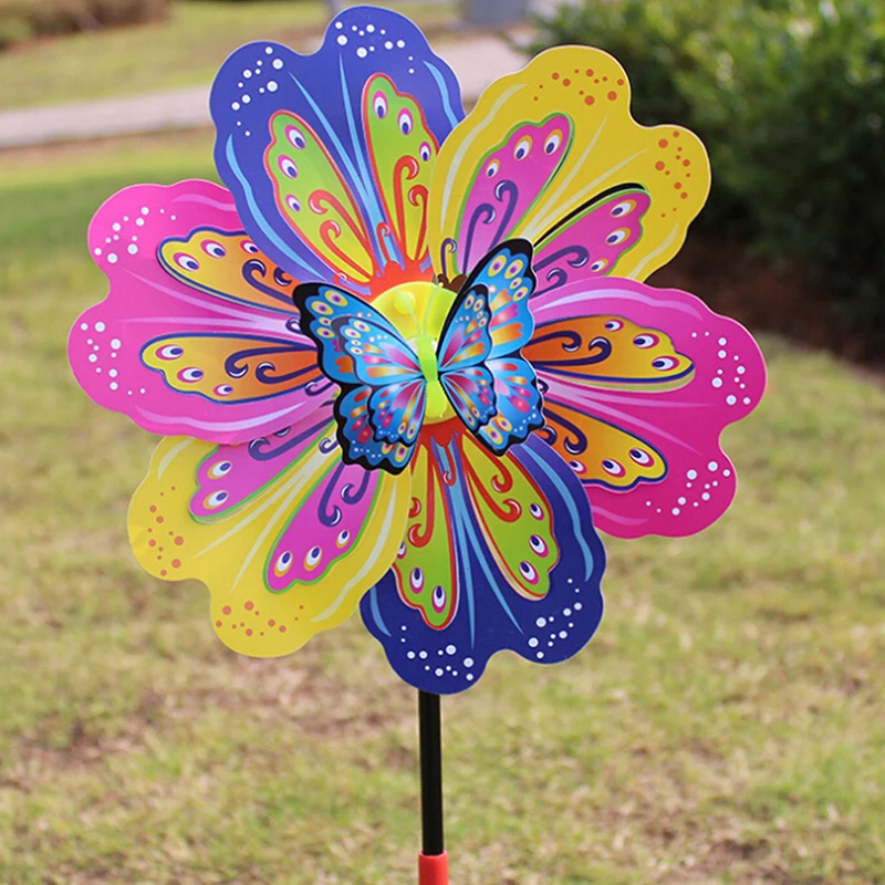 

Butterfly Flower Windmill Colourful Wind Spinner Garden Yard Decoration Kids Toy