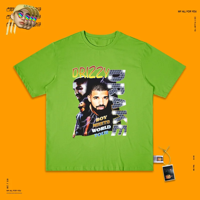 Drake хип-хоп винтажная рэп футболка рэп хип-хоп Рэп звезда короткий рукав Футболка