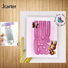 2021 New Hugs Tag Letters Frame Metal Cutting Dies Craft Handmade Knife Mould Blade Punch Stencils Dies Cut Scrapbooking Model