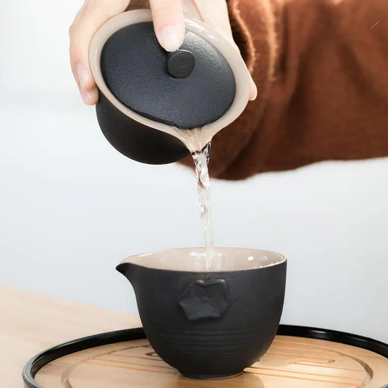 Керамический набор для чая 1 чайник 2 Чайники 1 сумка красивый Gaiwan Чайник китайская дорожная керамическая портативная чайная чашка кофейная чашка Gaiwan набор