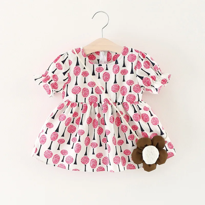 

2017 Spring And Summer New Style Pure Cotton GIRL'S Dress Children Shirt Girls Full Body Dress Flowers Bag a Generation of Fat 6