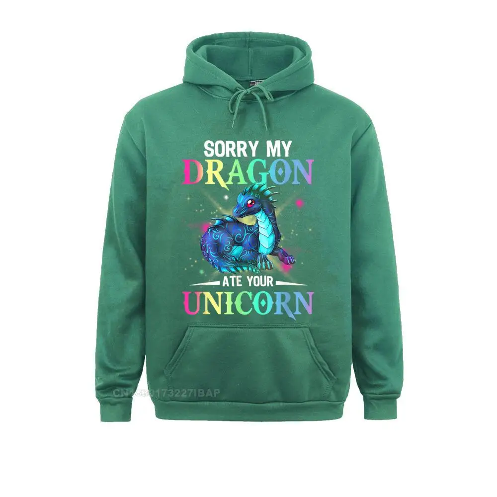 Sorry My Dragon Ate Your Unicorn 2021 Popular Men's Sweatshirts Long Sleeve Hoodies Moto Biker Hoods Christmas
