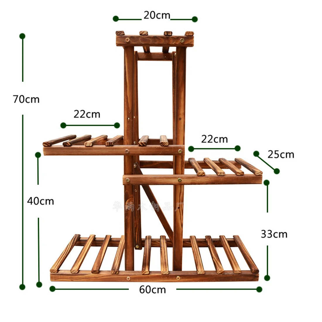  Flower Stand Multi-Layer Adjustable Solid Wood Flower Pot Rack Balcony Indoor Bonsai Flower Stand -