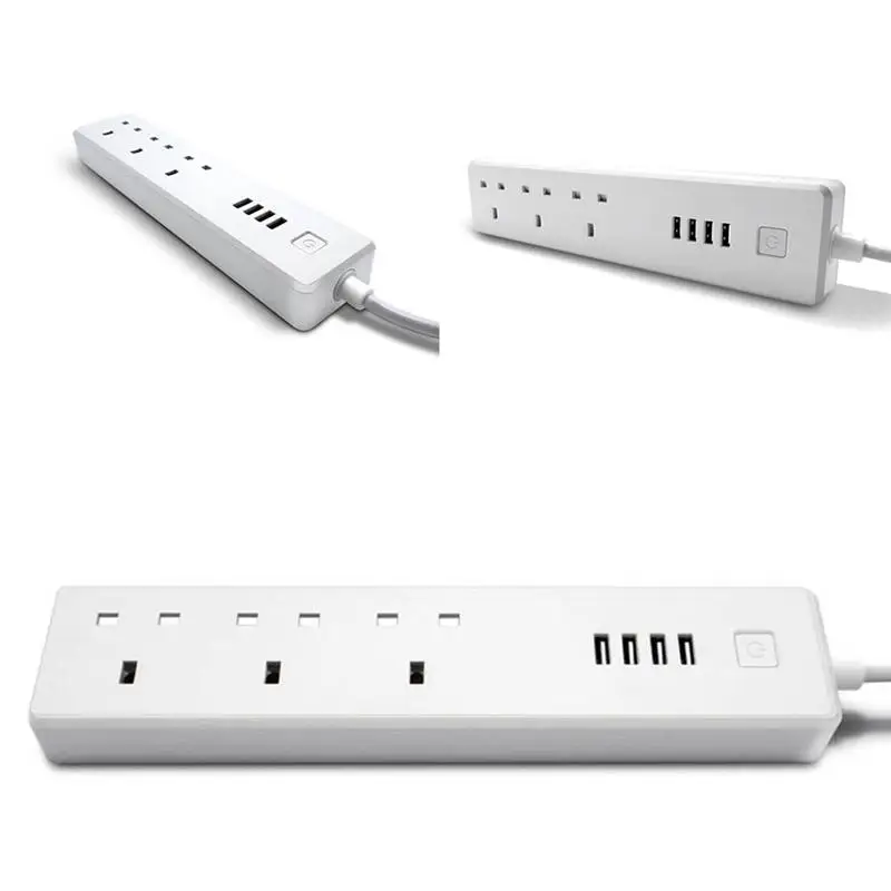 Smart Wifi Power Strip 4 USB Ports and 3 Plug Power Socket Remote Control With Wireless Alexa Voice Assistant