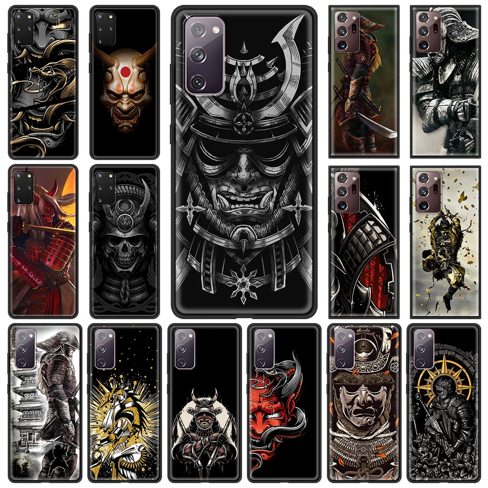 Samurai Black Soft Phone Case for Samsung Galaxy S21 S22 S20 FE Note 20 Ultra S10 Lite S9 Plus S8 S10e TPU Cover Shell best galaxy s22 ultra case