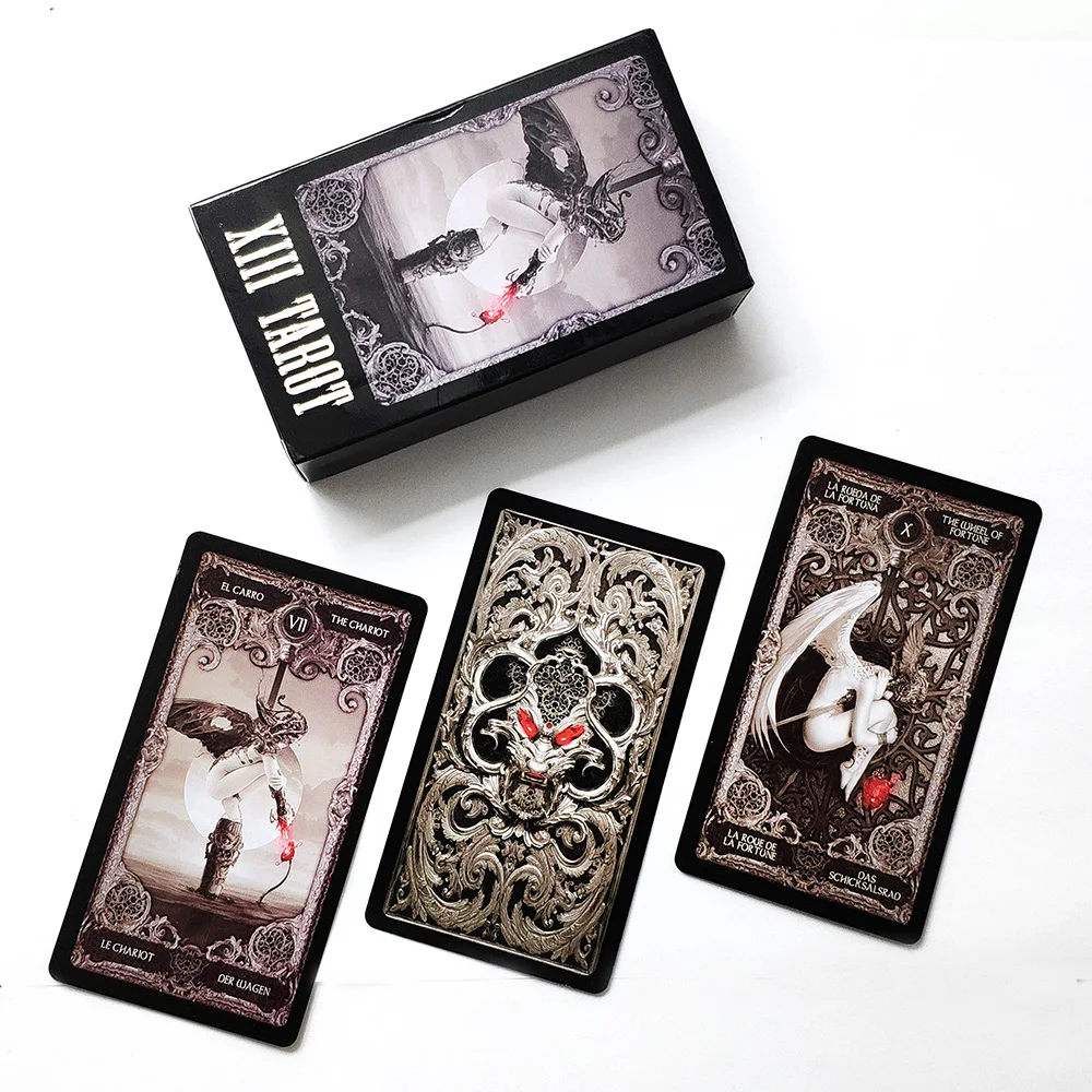 

multi-language XIII Tarot deck & familiars tarot cards board game, mysterious divination read your fate cards game