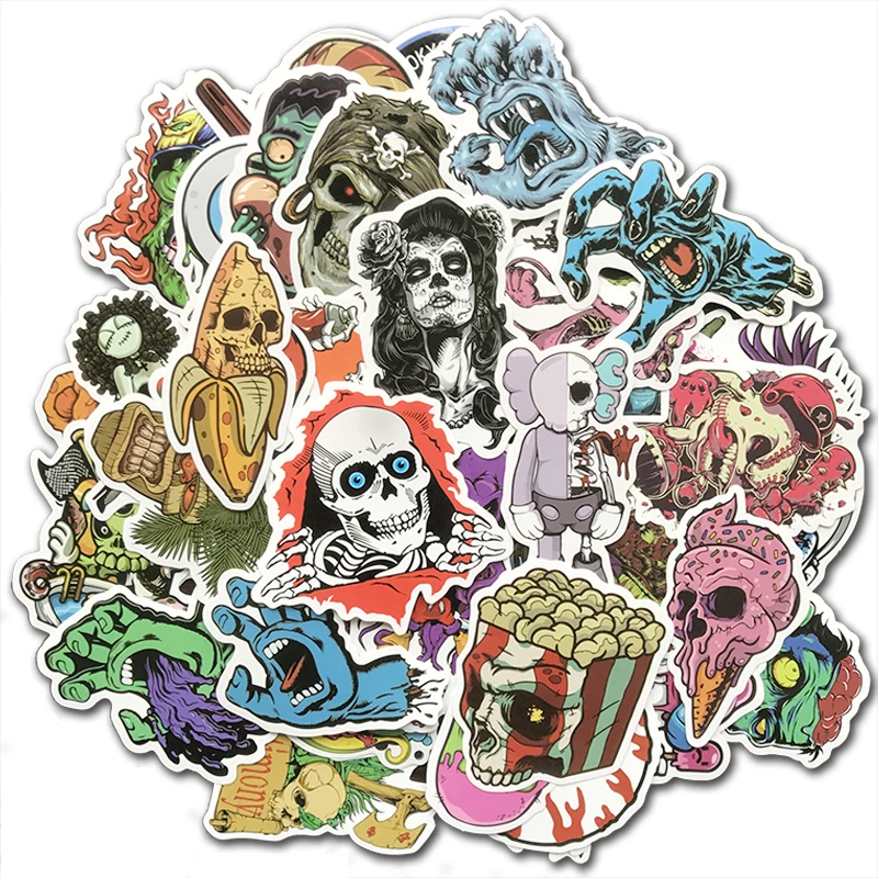 恐怖骷髅贴纸50A 2 2