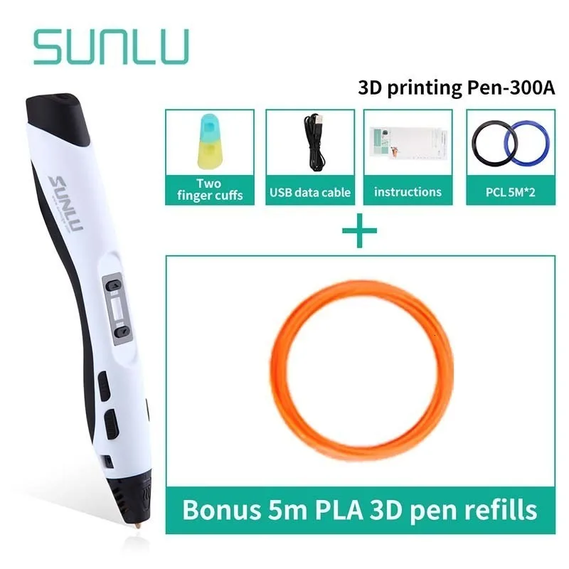 4 цвета 3D печать Ручка низкая температура SUNLU Бестселлер SL-300A 3D ручки для детей Scrible Исследуйте создание 3D Ручка коробка набор