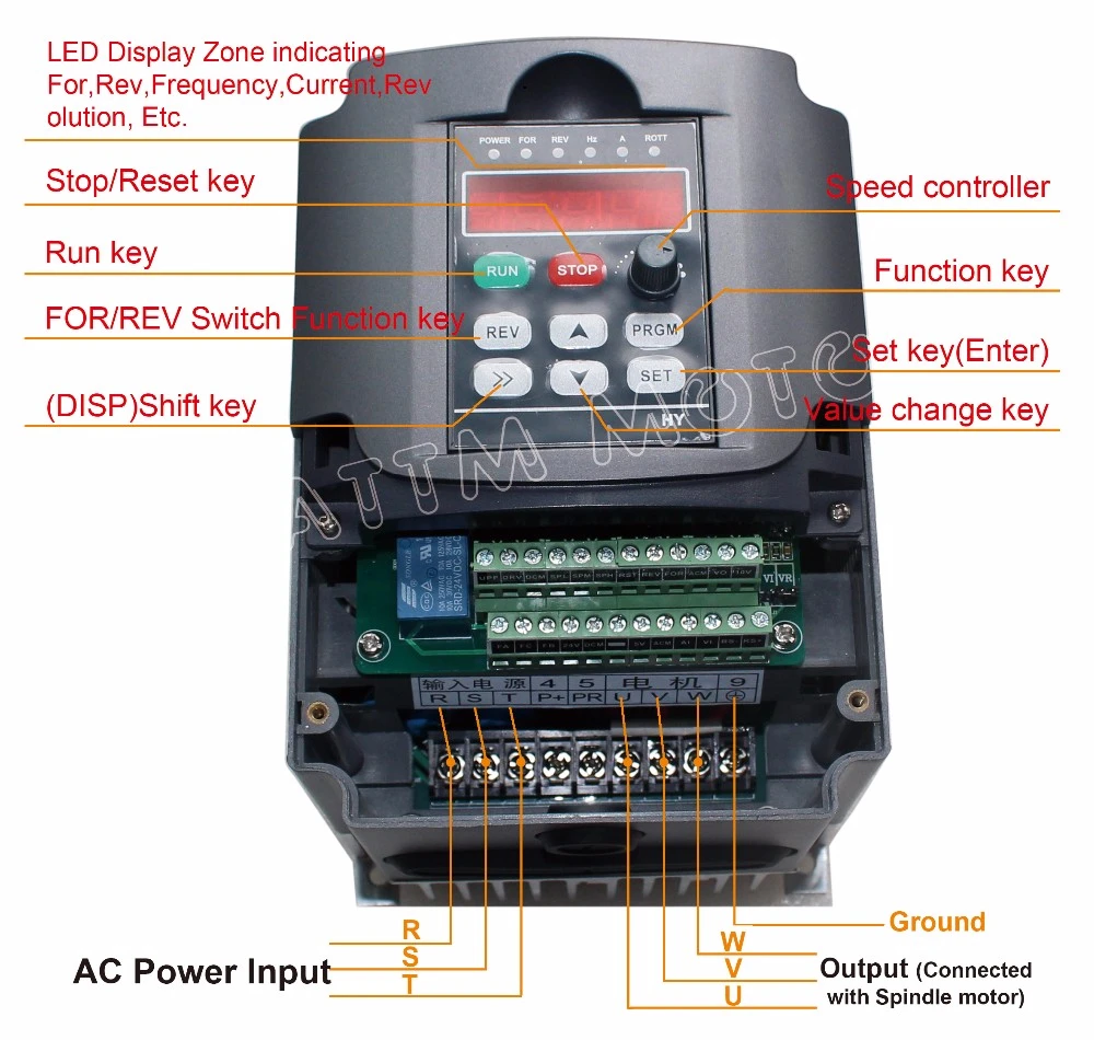 1.5KW 2HP переменный Частотный Привод VFD инвертор 220V 7A для 0.8KW 1.5KW фрезерный станок с ЧПУ мотор шпинделя
