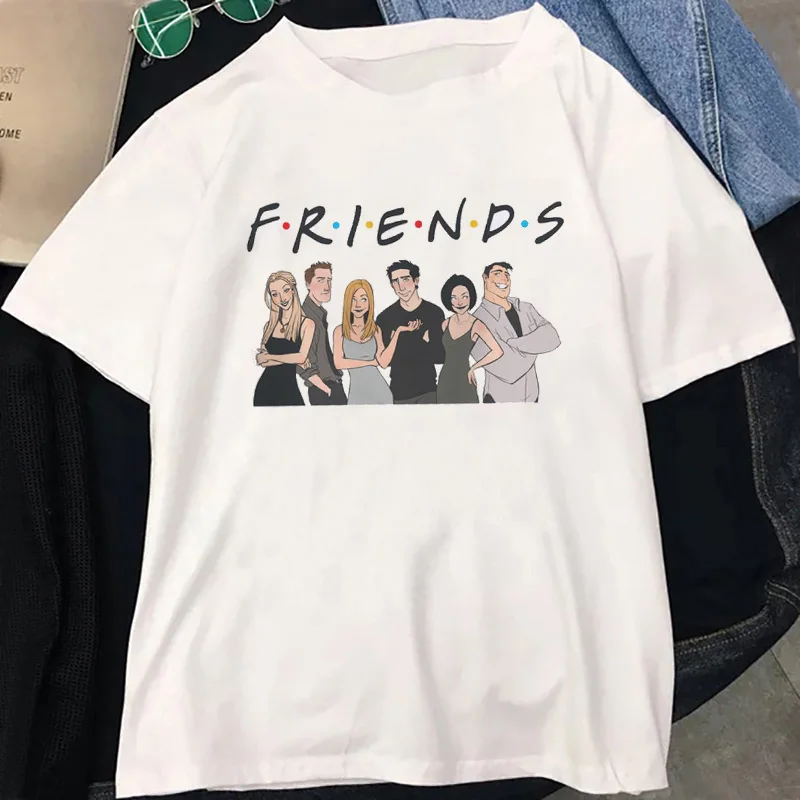 Женская футболка с принтом Friends Tv Show Повседневная винтажным в стиле Харадзюку