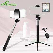 Roreta 3 в 1 беспроводной Bluetooth селфи палка с зеркалом складной мини штатив расширяемый монопод с Bluetooth пультом дистанционного управления