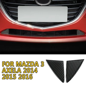 

H2CNC Car 2 Pcs Car Front Grille Grill Cover Trim Carbon Fiber for Mazda 3 Axela 2014 2015 2016
