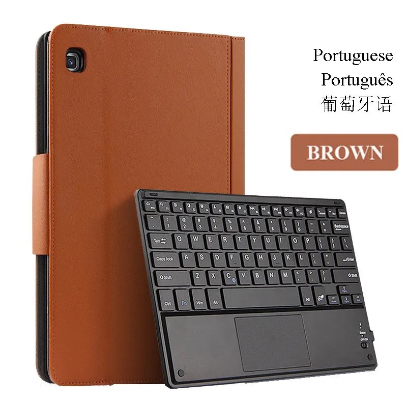 Для samsung Galaxy Tab S5e 10,5 чехол Беспроводной клавиатура из искусственной кожи чехол для samsung Tab S5e SM-T720 T725 многоязычный - Цвет: Portuguese Brown