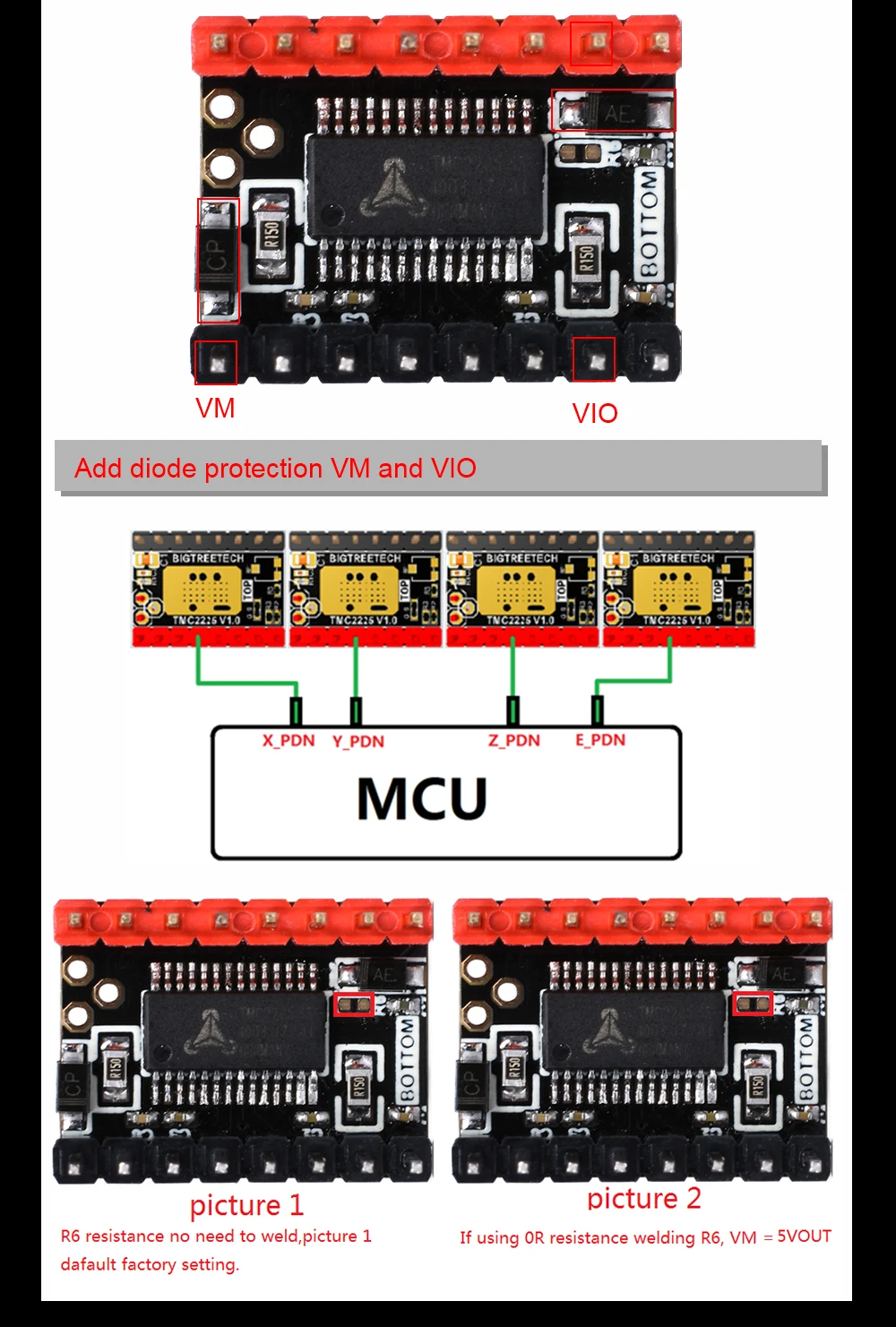 BIGTREETECH TMC2225 V1.0 Драйвер шагового двигателя UART 2A части 3d принтера VS TMC2208 TMC2209 TMC2130 TMC5160 для SKR V1.3 mini E3