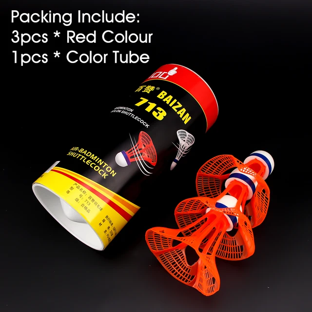 Welkin 2021 New Original AirShuttle Outdoor Badminton AirShuttle Plastic Ball Nylon Shuttlecock Ball Stable Resistance 3pcs/Pack 3pcs Red