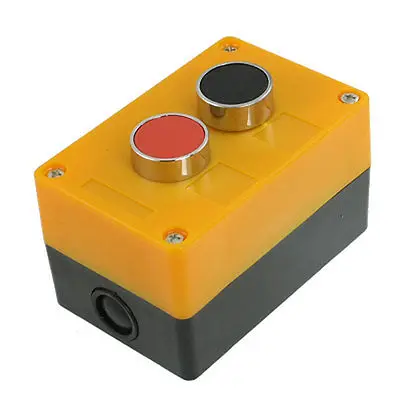 

AC 400V 10A Red Black Momentary Push Button Switch Control Station Box 1 NC 1 NO