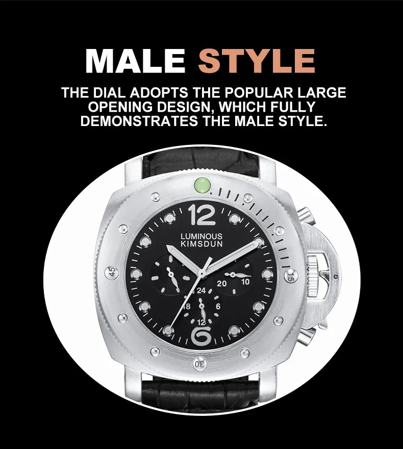 Rolexable Automatic Mechanical Men's Watches 24 hours week skeleton Waterproof Men Watch reloj automatico de hombre