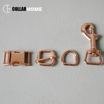 

20 sets metal belt buckle hardware adjusters 15mm dog clip clasp D rings snap hook for bag dog collar leash knapsack accessories