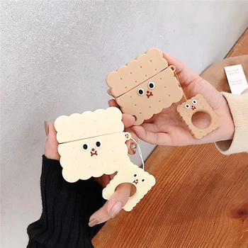 

Cartoon 3D Daze Cookie chocolate wireless For iPhone airpods Pro 1 2 3 For iPhone headset Case Soft silicone Cover With the Ring