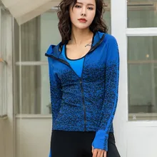 Женская куртка с капюшоном для бега, толстовка с длинным рукавом, женская спортивная куртка на молнии для йоги, фитнеса, спортзала, женская спортивная одежда