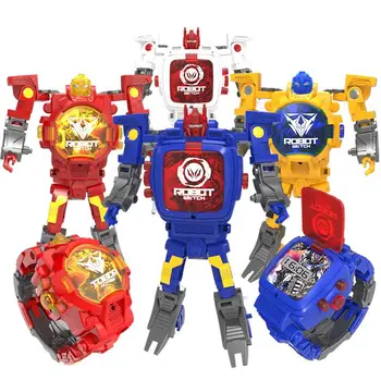 

None Creative Manual Transformation Robot Toys Children Electronic Watch Intelligence Development Deformed Robot Toy