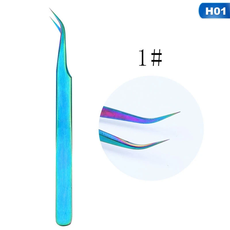 01 Нержавеющая сталь tweezers ресницы для наращивания бровей Прямые+ кудрявые волосы для удаления косметики макияж украшение ногтей инструменты - Цвет: 01