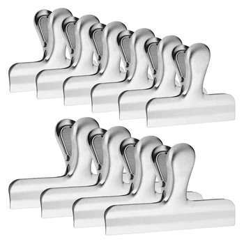 

10pcs Portable Stainless Steel Bag Clips Air Tight Seal Food Sealing Clamp