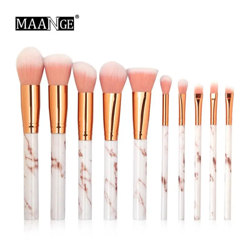 

MAANGE Pro 10/4Pcs Multifunctional Makeup Brush Set Eyeshadow Powder Foundation Lip Eyeliner Blush Marble Makeup Brush Tools