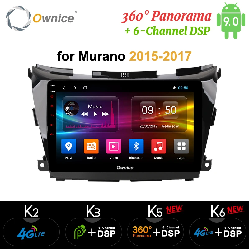 Ownice 8 ядер Android 9 0 навигация GPS DVD радио плеер k3 k5 k6 для Nissan Murano 2015 2016 2017 4G LET DAB + 360